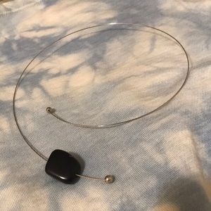 Black stone wrap-around necklace